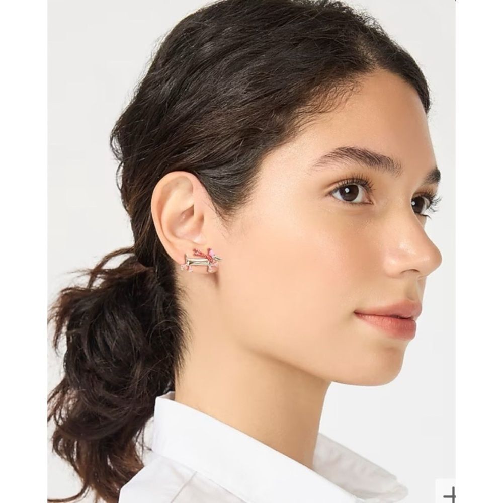 J. Crew Winter Dogs Stud Earrings ~New with Tags - Picture 2 of 4